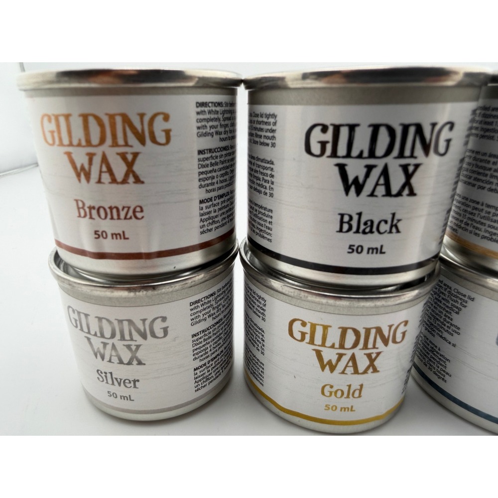 Dixie Belle Gilding Wax 50ml Finishes 4 Colors Left Silver Copper Zinc Black - Picture 2 of 6